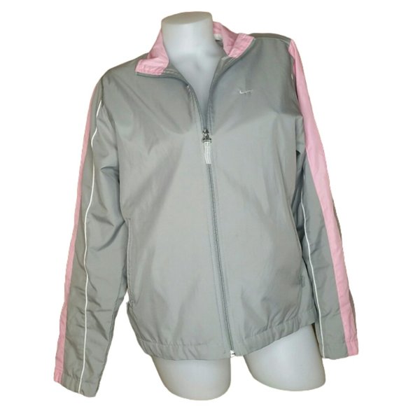 Nike Jackets & Blazers - NIKE Gray & Pink Windbreaker Jacket Size Medium